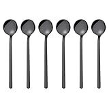 6 Peças Colher De Condimentos Colher De Sorvete Kit Bolo Colheres De Café Mini Colher Redonda Colher De Aço Inoxidável Sinfonia Colher De Mistura Colher De Sobremesa Colher De Café