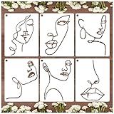 6 Peças De Estênceis De Bolo De Rosto Feminino Para Pintura Em Tela Estênceis De Bolo De Rosto Feminino Para Decorar Bolos Rosto Feminino