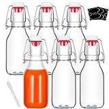 6 Peças De Garrafas De Vidro De 118 Ml Garrafas De Vidro Flip Top Garrafas De Vidro Flip Top Com Tampas Herméticas Para Fabricação Caseira Bebidas óleo Vinagre água Refrigerante Limoncello