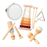 6 Peças Instrumentos Musicais Montessori Maracas