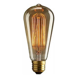 6 Peças Lâmpadas Filamento De Carbono Retrô St64 40w E27