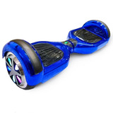 6 Polegadas Hoverboard Skate Eletrico Infantil Criança Bluetooth Bivolt Com Leds Colorido Roda Overboard Luuk Young Cor Azul Cromado