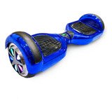 6 Polegadas Hoverboard Skate Eletrico Infantil Criança Bluetooth Bivolt Com Leds Colorido Roda Overboard Luuk Young Cor Azull Cromado