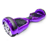 6 Polegadas Hoverboard Skate Eletrico Infantil Criança Bluetooth Bivolt Com Leds Colorido Roda Overboard Luuk Young Cor Roxo Cromado