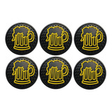 6 Porta Copos De Cerveja E Chopp Bolachinha Barmat Borracha Cor Preto amarelo