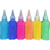 6 Potes Glitter Purpurina Colorido Em Pó 50 Gramas