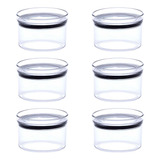 6 Potes Herméticos Redondo Empilháveis 480ml Mantimentos