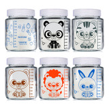 6 Potes Vidro Armazenar Leite Materno Papinha 240 kawaii a