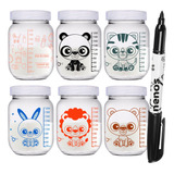 6 Potes Vidro Armazenar Leite Materno Papinha 267 kawaii r