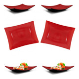 6 Pratos Travessa Oriental Em Melamina Para Comida Japonesa