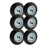 6 Roda Borracha Maciça 5 Polegada Rolamento Rolete Beltools