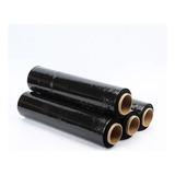 6 Rolos Filme Stretch Preto 500mm X 0 25mic Com Tubete