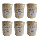 6 Rolos Fio De Sisal 100 Natural S Rasar 500 1 1kg C 500m