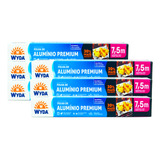 6 Rolos Papel Alumínio 7 5m Wyda Resistentente P Assados