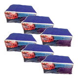 6 Saco Organizador Closet Edredon Cobertor C  Ziper Cor Azul