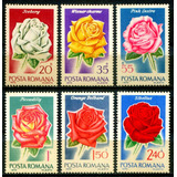 6 Selos Da Romênia Flora Flores Rosas Decorativas L 4052