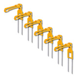 6 Suporte Vara Mão Molinete Carretilha Regulável Pica Pau Cor Amarelo