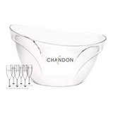 6 Tacas 1 Champanheira kit Acrílico Chandon Moët Chandon