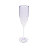 6 Taças Champanhe Acrílico 160 Ml Festa Casamento Formatura Cor Transparente