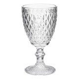 6 Taças Para Vinho Lyor Bico De Abacaxi De Vidro 265ml Cor Transparente