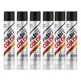 6 Tinta Spray Uso Geral Preto Fosco Alta Temperatura X Row