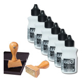 6 Tintas Para Carimbo Refil Carimbeira Cor Preto 40ml