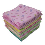 6 Toalhinha De Boca 4 Cueiro Bebe Flanelado 3 Babadores