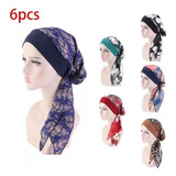 6 Turbante Feminino Fechado Comprido Faixa Touca Turbante