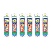 6 Un Silicone Veda Calha Cinza Universal Selante Brascola