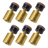 6 Un Virola Com Sola De Rosca 10mm Taco De Bilhar Sinuca Cor Dourado