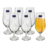 6 Unid Taça Cerveja Bohemia 380ml Cristal Com Titanium Full