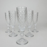 6 Unid Taça Champagne Bico Abacaxi Vidro 140ml Transparente