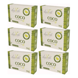 6 Unidade Sabonete Em Barra De Coco 90g Natural E Vegano