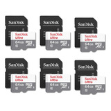 6 Unidades Cartão De Memória Sandisk Ultra Sdsquns 064g 64gb