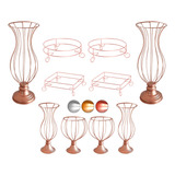6 Vasos Armação 45cm 20cm 30cm Mais 4 Bandejas Aramado