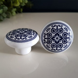 6 X Puxador Gaveta Porcelana Cerâmica