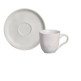 6 Xícara De Café Com Pires Porto Brasil Cerâmica Bio Stoneware Vit Cor Cinza