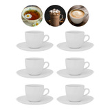 6 Xícaras 200ml Porcelana Coup White Chocolate Quente Oxford Cor Branco