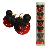 60 Bolas Grandes Natalinas Vermelhas Mickey Minnie Disney