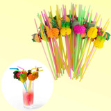 60 Canudos Drinks Decorados Frutas Festa Tropical