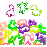 60 Cortador Forminha Neon Para Massinha Dinossauro Safari