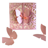 60 Envelopes Criança Borboletas Jardim Japonês 3d Em Rosa