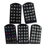 60 Pares Brincos Pérola E Strass Bijuteria Atacado Kit