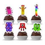 60 Tags Toppers Para Doces Docinhos - Number Blocks