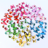 60 Borboletas 3d Imã Decorativa Enfeite Adesivo Coloridas