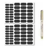 60 Etiquetas Lousa 30 Pote 30 Tempero Caneta Dourada