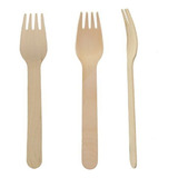 60 Garfinho De Madeira Garfo Descartável Biodegradável 16 Cm