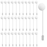 60 Peças De Bandeja Redonda Plana Broche De Lapela Para Fazer Joias Alfinetes Prateados De Segurança Broche De Metal Prateado Palitos De Lapela De Aço Inoxidável Broche De Terno De Gravata Para