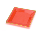 60 Pratos Sobremesa Quadrados 16cm De Acrílico Decorados
