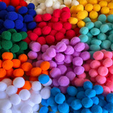 600 Pompom Colorido Grande Liso Bolinha